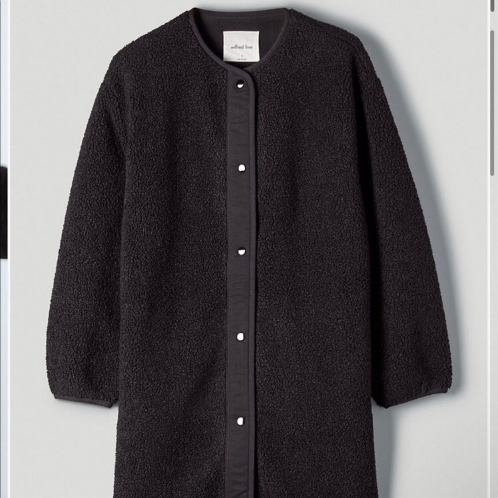nwot Wilfred sherpa long liner jacket oversized xs - Picture 2 of 3
